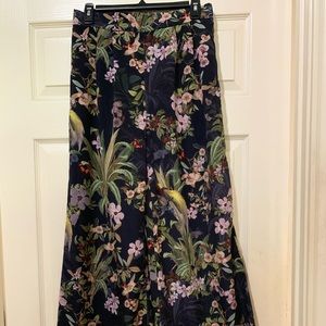 H&M Women’s Hawaiian Tropical Floral Pull On Wide Leg Palazzo Pants Size 6